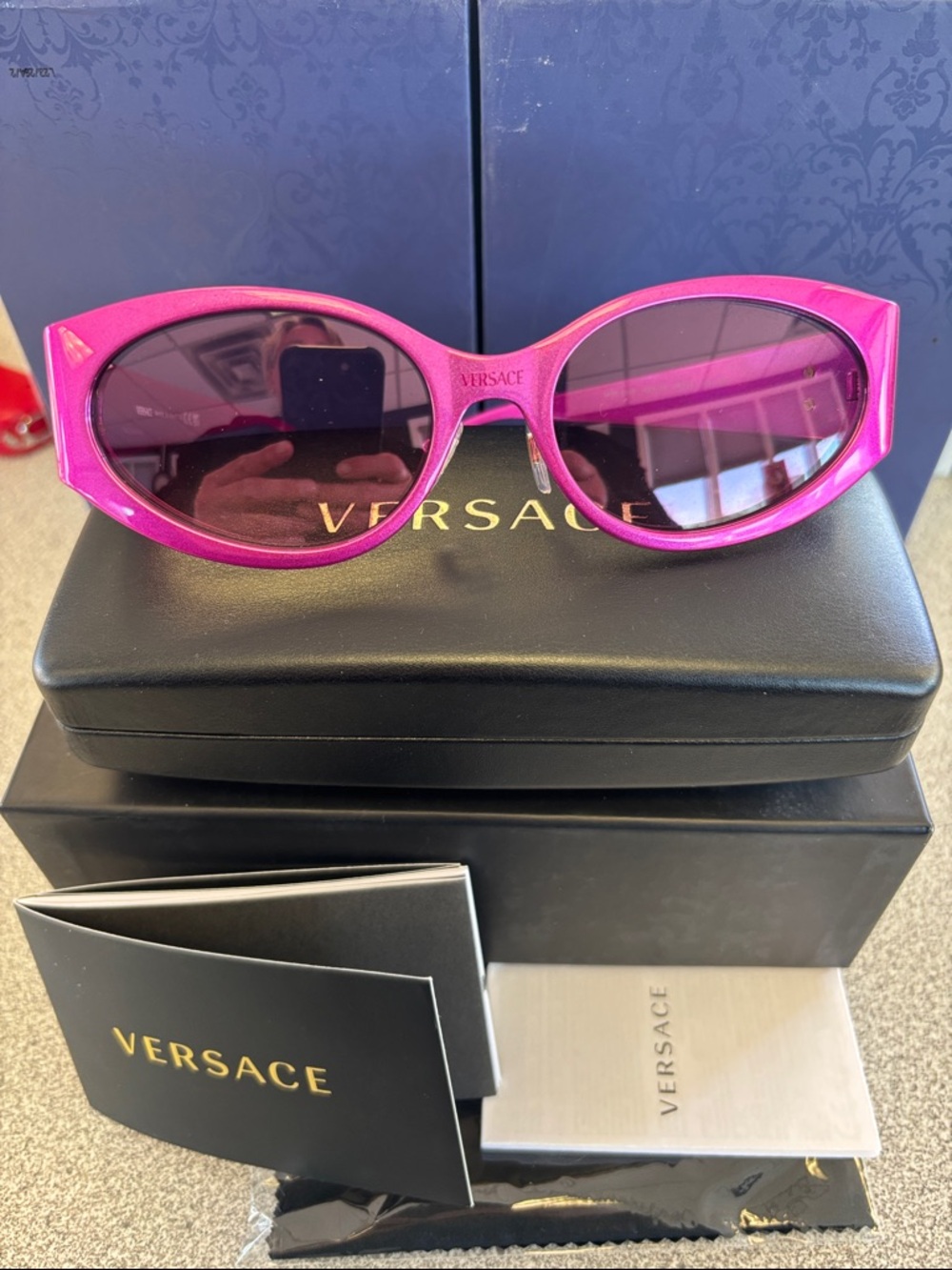 Versace Hot Pink Cat-Eye Sunglasses
